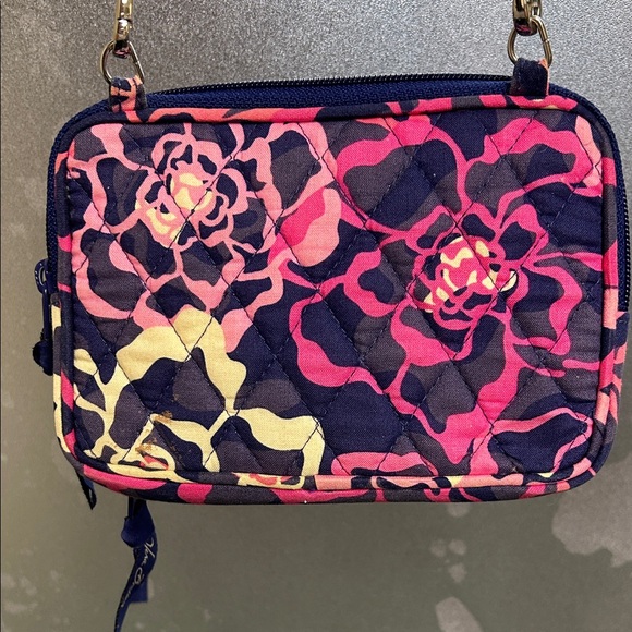 Vera Bradley Pink and Blue Patterned Crossbody Bag - Picture 6 of 6
